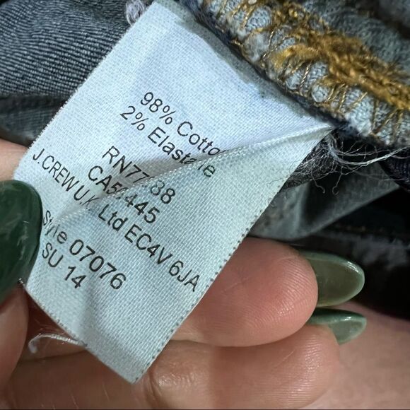 J.CREW Toothpick Skinny Jeans Women's 30 Ankle Blue Dark Wash Denim - Picture 5 of 7